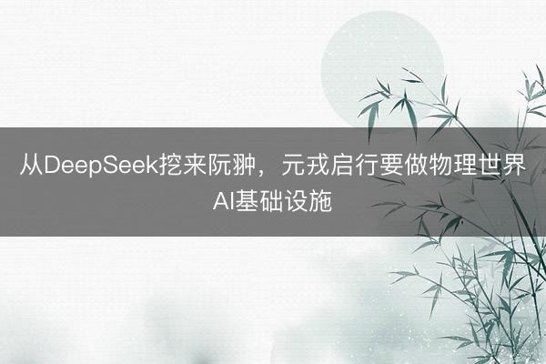 从DeepSeek挖来阮翀，元戎启行要做物理世界AI基础设施