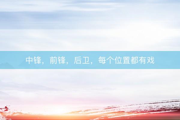 中锋，前锋，后卫，每个位置都有戏