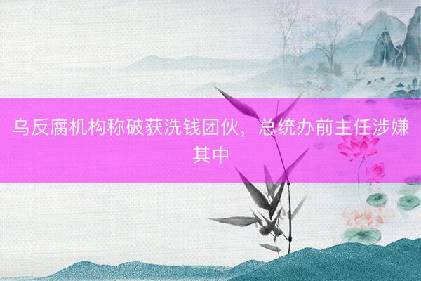 乌反腐机构称破获洗钱团伙，总统办前主任涉嫌其中