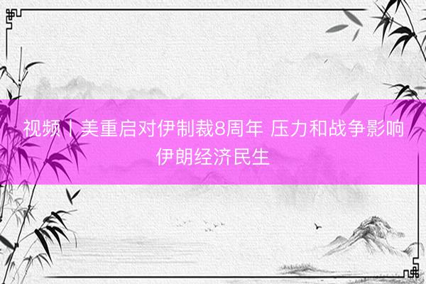 视频丨美重启对伊制裁8周年 压力和战争影响伊朗经济民生