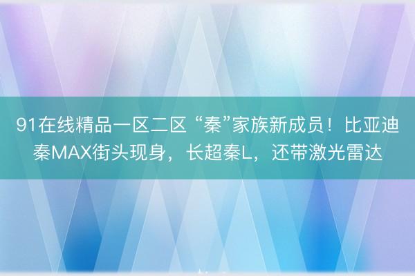 91在线精品一区二区 “秦”家族新成员！比亚迪秦MAX街头现身，长超秦L，还带激光雷达