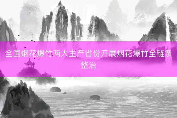全国烟花爆竹两大主产省份开展烟花爆竹全链条整治