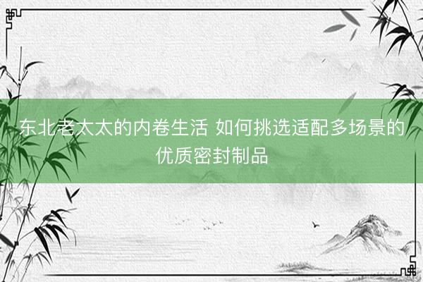 东北老太太的内卷生活 如何挑选适配多场景的优质密封制品