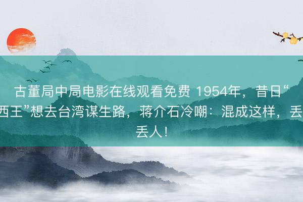 古董局中局电影在线观看免费 1954年，昔日“江西王”想去台湾谋生路，蒋介石冷嘲：混成这样，丢人！
