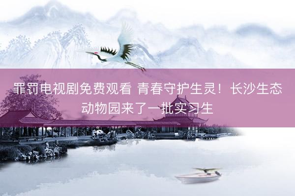 罪罚电视剧免费观看 青春守护生灵！长沙生态动物园来了一批实习生