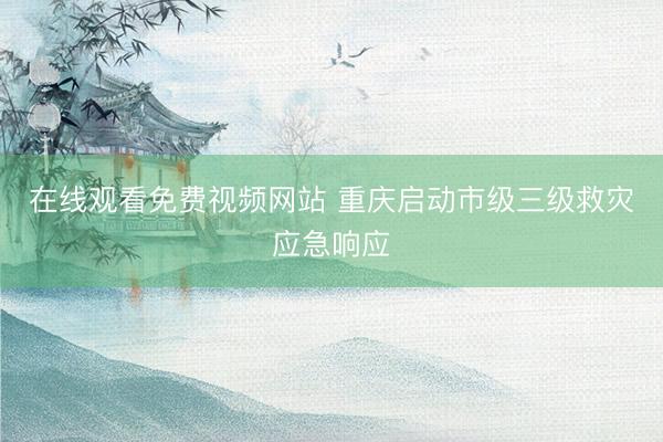 在线观看免费视频网站 重庆启动市级三级救灾应急响应