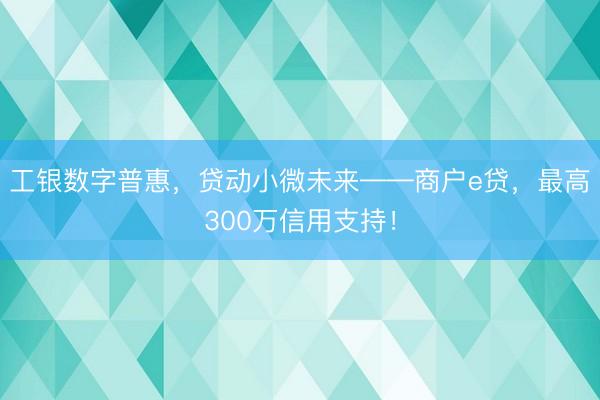工银数字普惠，贷动小微未来——商户e贷，<a href=