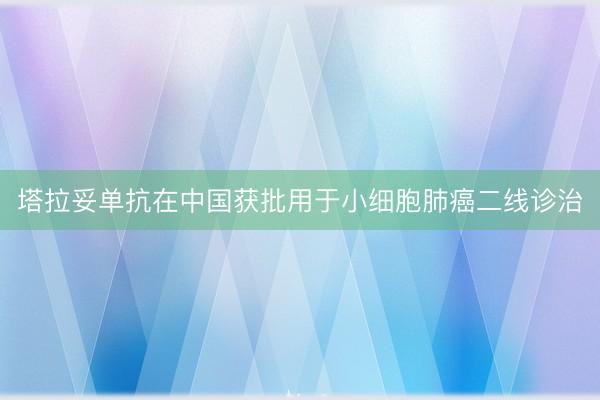 塔拉妥单抗在中国获批用于小细胞肺癌二线诊治