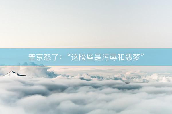 普京怒了：“这险些是污辱和恶梦”