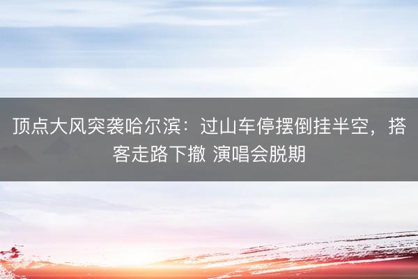 顶点大风突袭哈尔滨：过山车停摆倒挂半空，搭客走路下撤 演唱会脱期