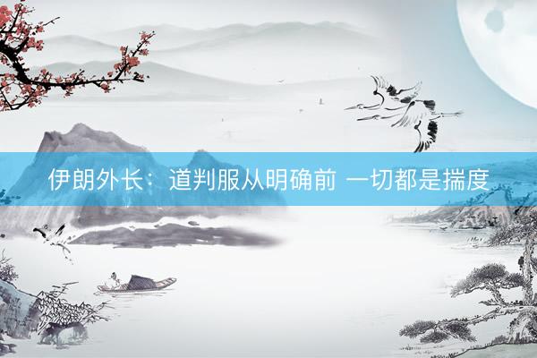 伊朗外长：道判服从明确前 一切都是揣度