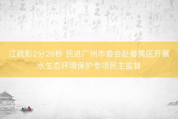 江疏影2分28秒 民进广州市委会赴番禺区开展水生态环境保护专项民主监督