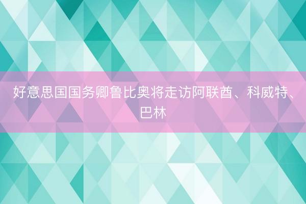 好意思国国务卿鲁比奥将走访阿联酋、科威特、巴林